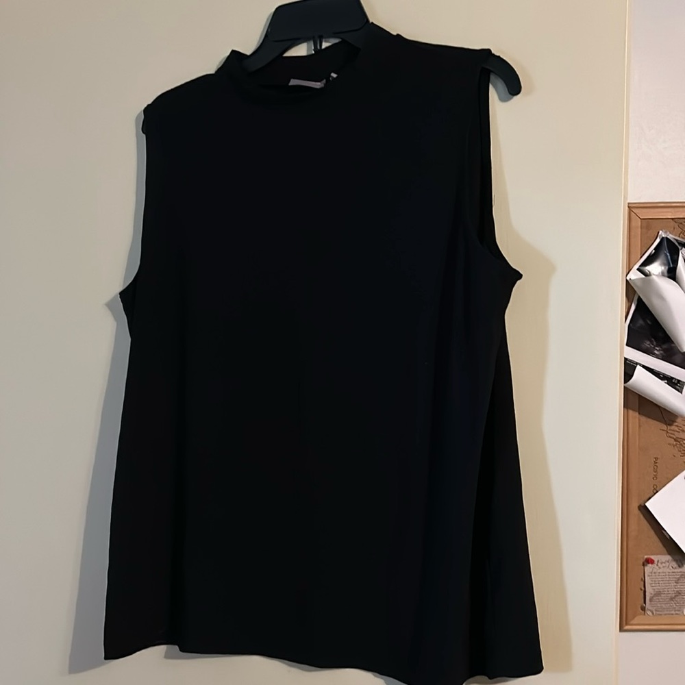 Chicos size 2 (large) mock neck tank top. Black.